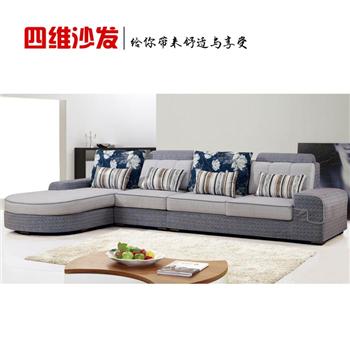 四维 现代客厅家具 转角沙发 绒布沙发 布艺沙发 S-1308A